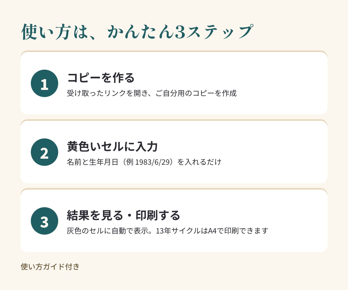 限定価格: マヤ暦の計算を自動にするスプシ送ります 名前と生年月日だけ。家族6人の関係性もわかる。 イメージ4