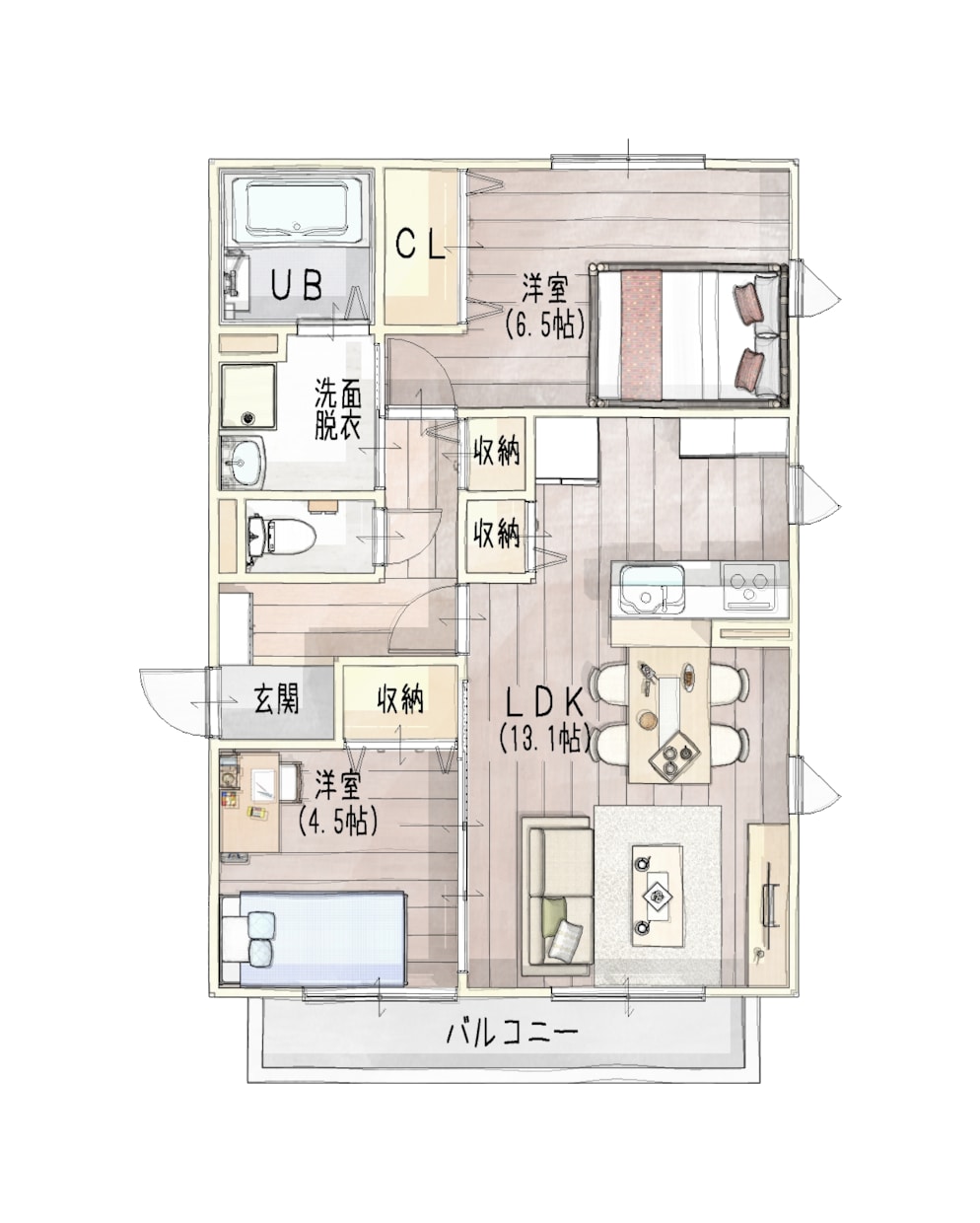 不動産広告掲載用アパート間取り図データ作成します 建築CADで作成。きれいに仕上がります。 イメージ2