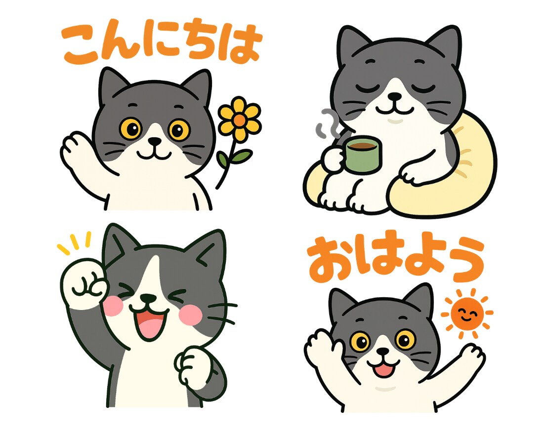 猫ちゃん、わんちゃんのLINEスタンプ作成します 写真を1枚送るだけ。ペットの似顔絵スタンプ8個♡商標利用可 イメージ3
