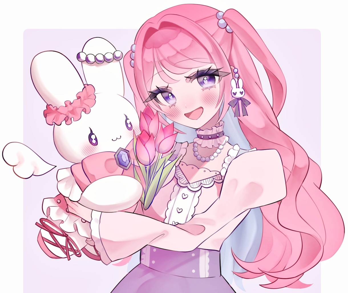 商用可◎ガーリーでかわいいイラストをお描きします アイコンや記念イラスト等！VTuber様・活動者様大歓迎です イメージ8