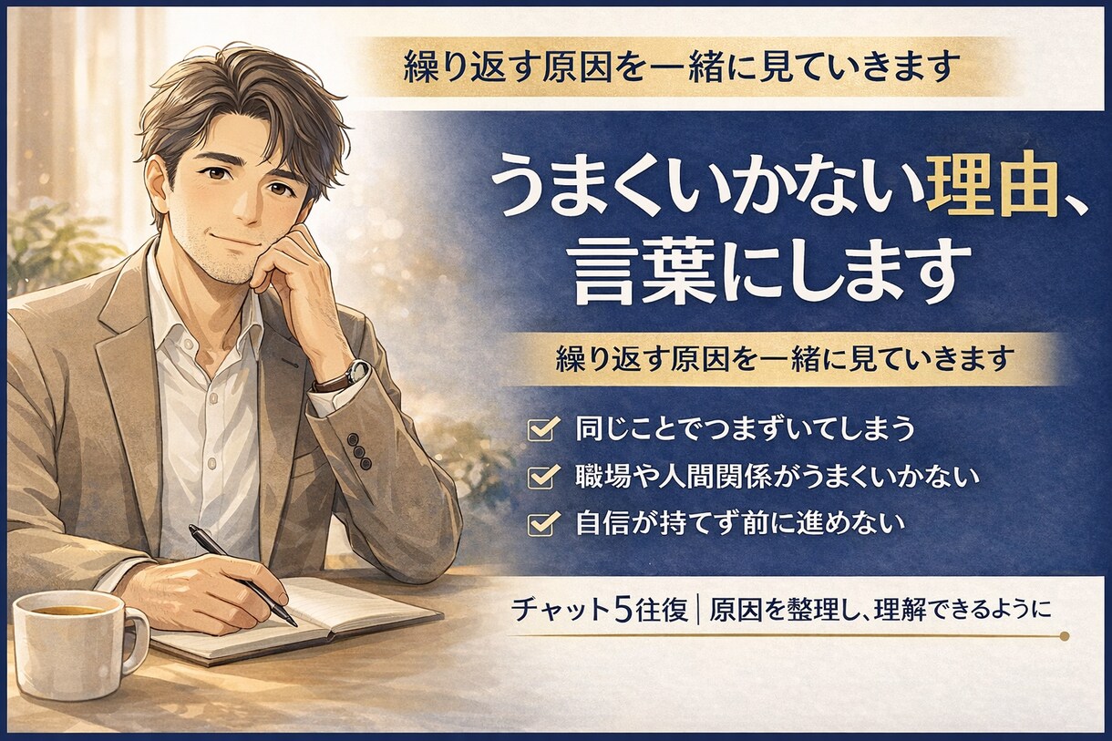 うまくいかない理由、言葉にします 繰り返す原因を一緒に見ていきます イメージ1