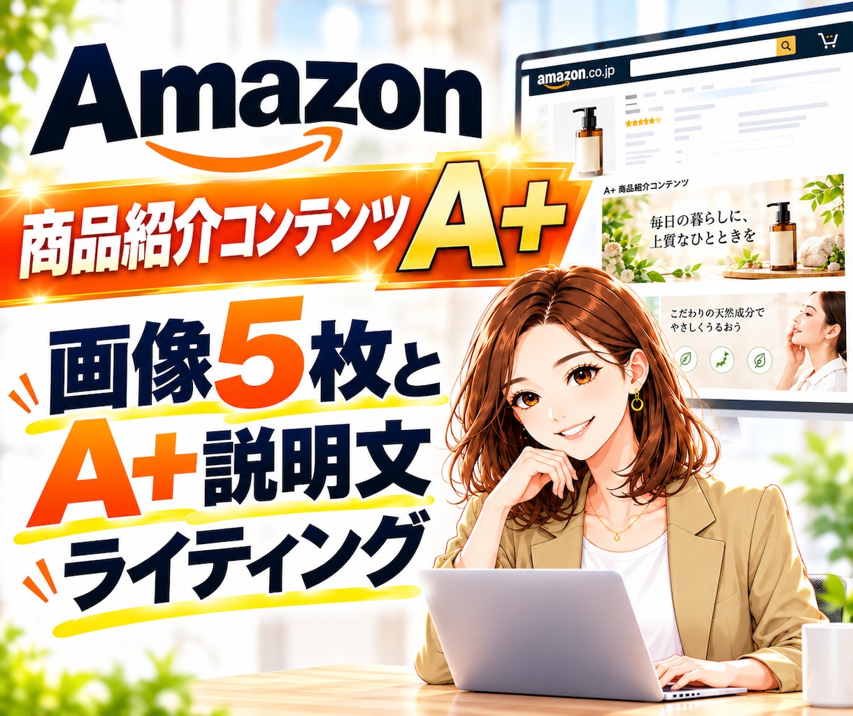 AmazonのA+用の画像5枚とPR文章作ります SEO対策が考慮されたA+用の説明文もおまけでお付けします。 イメージ1