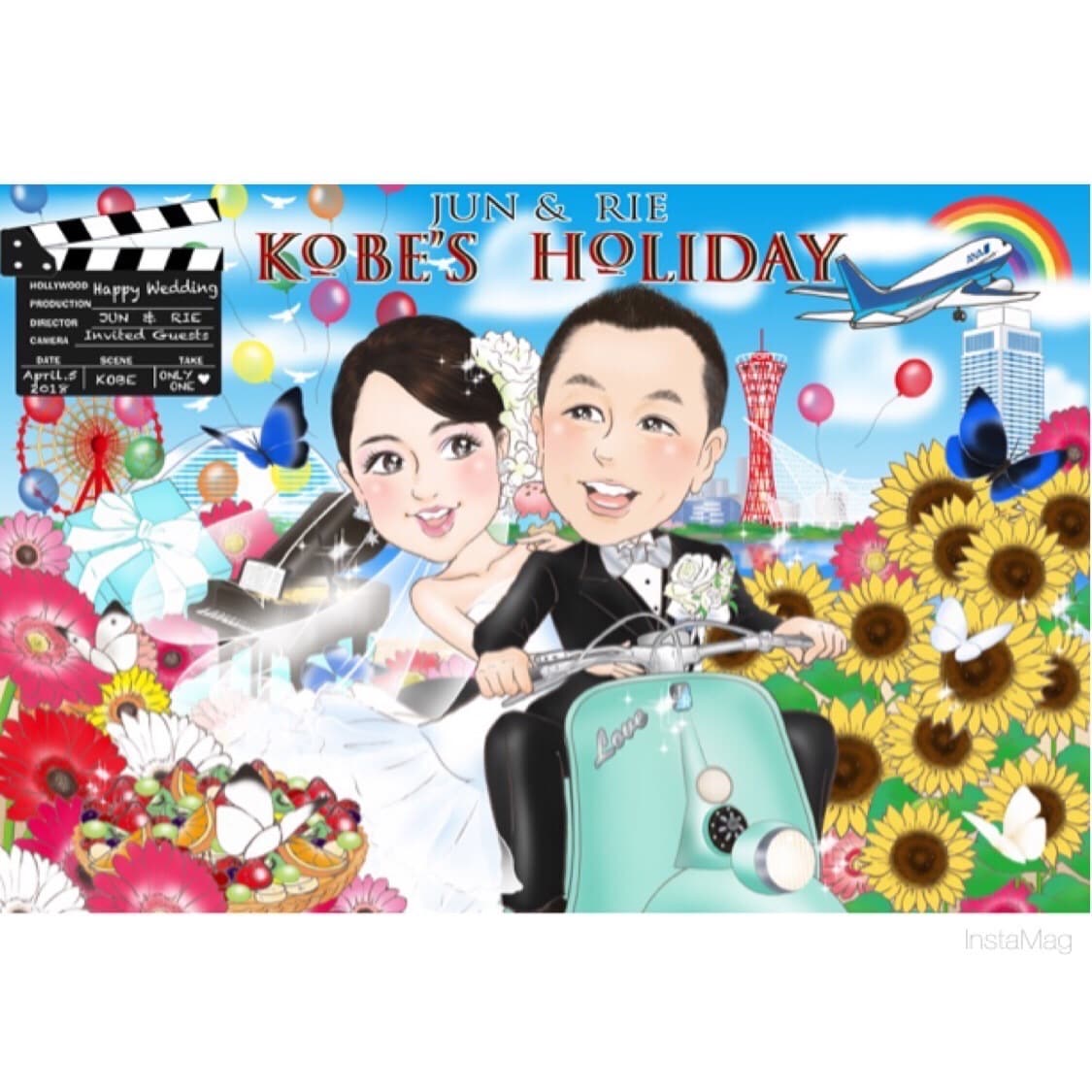 ハッピーになる記念日イラスト承ります 記念日似顔絵イラスト、結婚式ウェルカムボードなど イメージ2