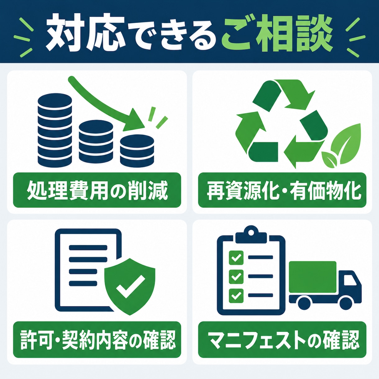 廃棄物の処理費用削減・リサイクル方法を提案します 廃棄物処理20年の経験でコスト削減と再資源化の提案が得意です イメージ1