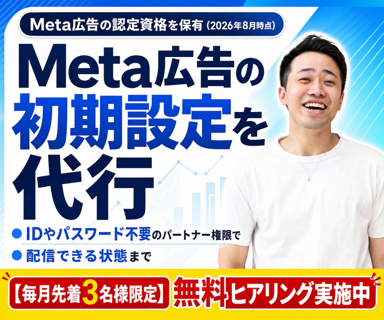 Meta認定資格者がMeta広告設定を代行します 初期設定が終わるまで伴走｜IDやパスワードは不要 イメージ1