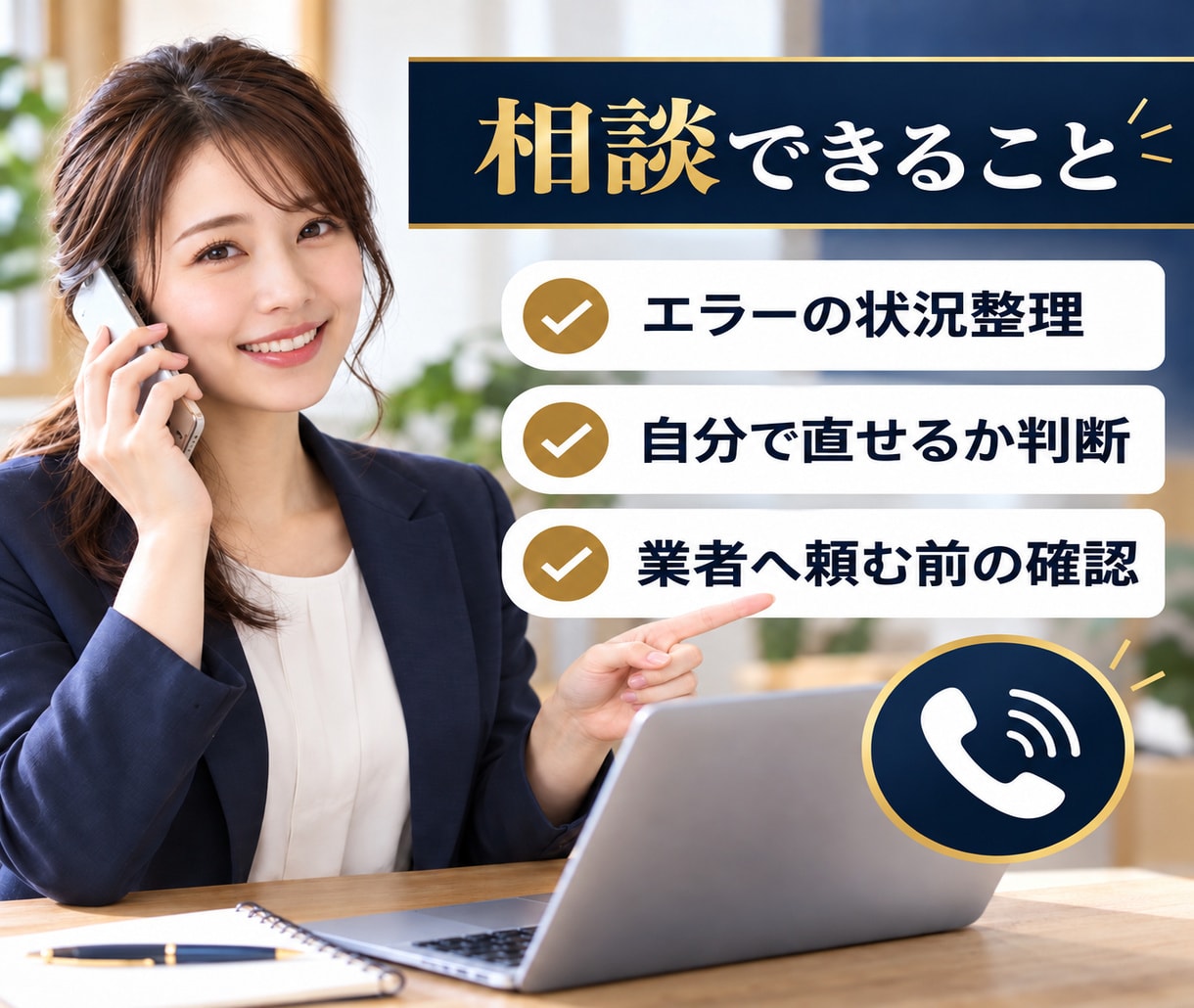 WordPressの困りごとを電話で相談します 表示崩れやエラー、設定の不安を短時間で整理 イメージ4