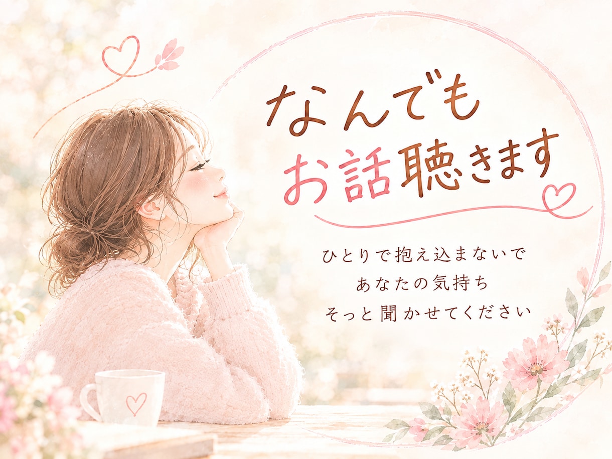 気軽におしゃべり︎✿あなたの居場所になります 「誰にも言えない」「どうしたらいい」をゆっくり話してください イメージ1
