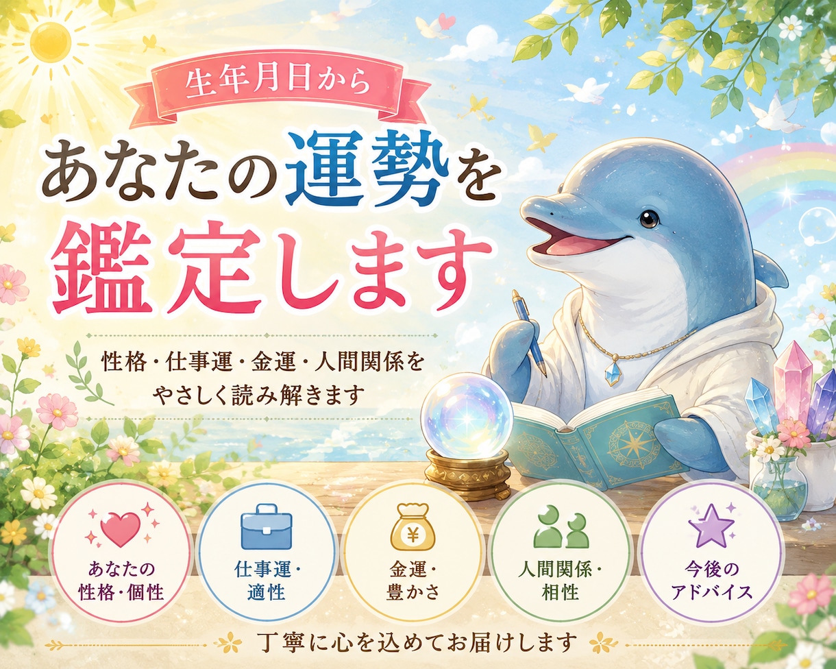 生年月日からあなたの運勢を鑑定します 性格・仕事・金運をやさしく読み解きます イメージ1