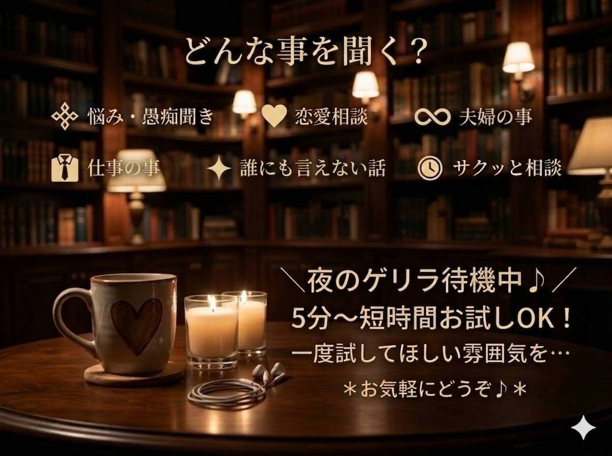 身近な人には話しにくいことをお聞きします 関西人の私と友達のように話せる時間を一緒に作りませんか？ イメージ2