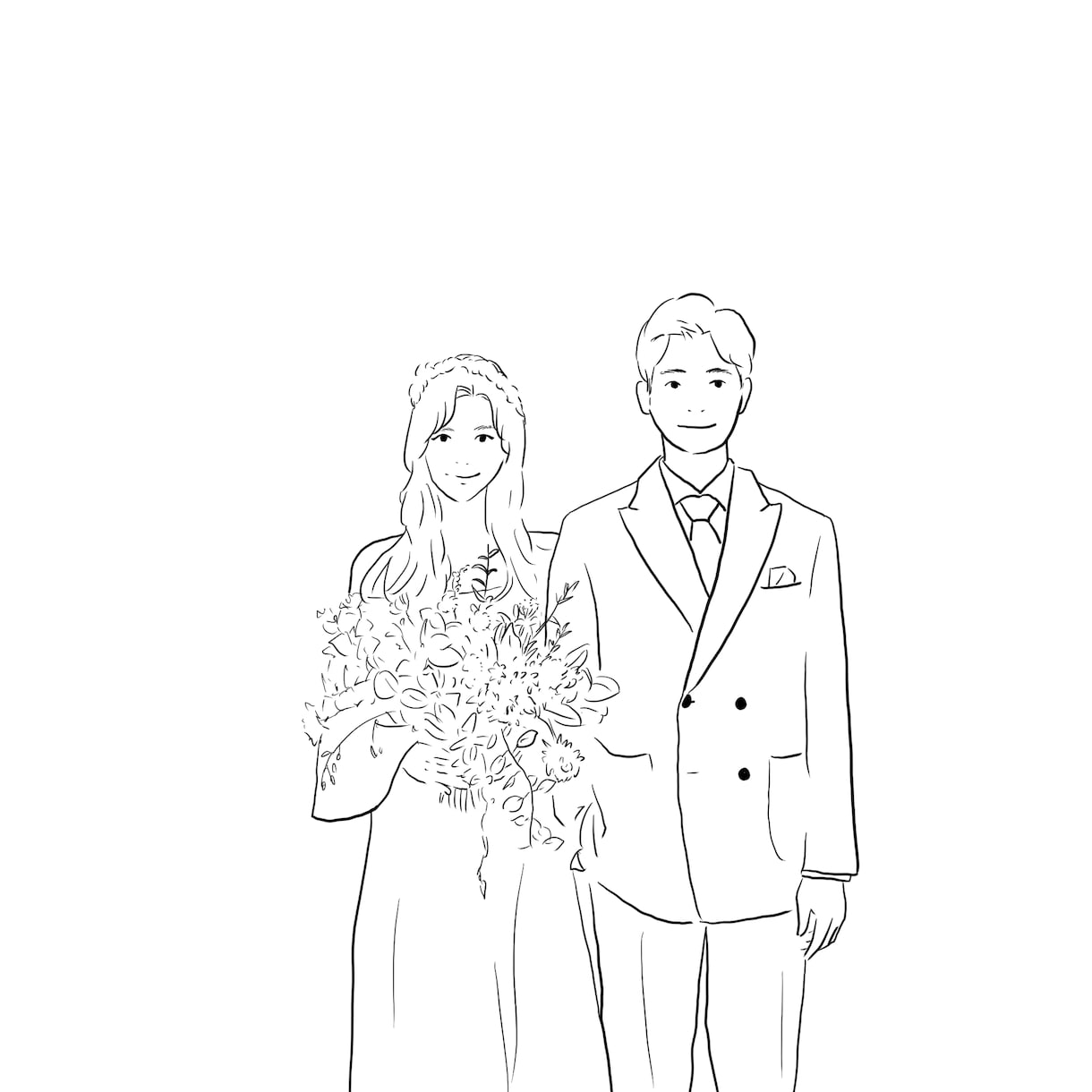 お写真を元にシンプルでおしゃれなイラスト書きます ウェディングやSNSのアイコン、名刺、プレゼントにも！ イメージ2