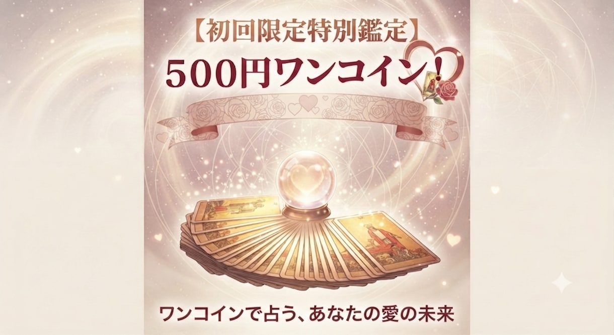 恋占いであなたの恋を占います 恋の運勢はどんな運勢なのかワンコインで占います。 イメージ1