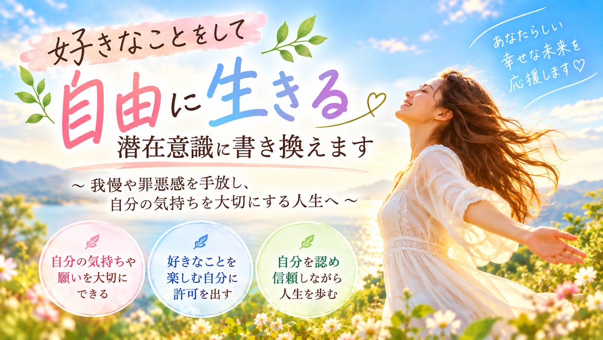 好きなことをして自由に生きる意識に書き換えますます 我慢や罪悪感を手放し、自分の気持ちを大切にする人生へ イメージ1