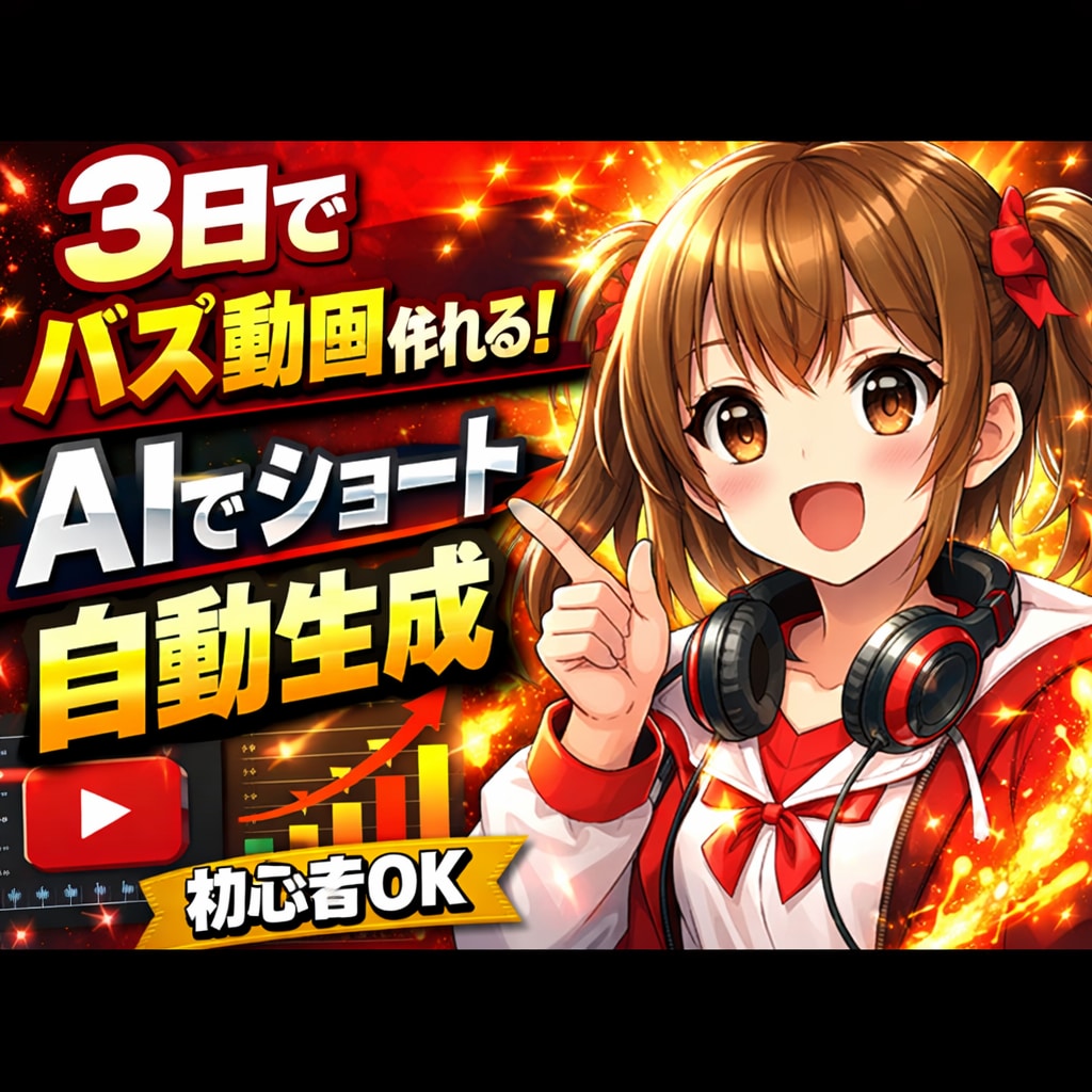 AIでバズ動画　ショート自動生成します AIでショート動画を自動生成1日10本以上の量産も可能 イメージ1