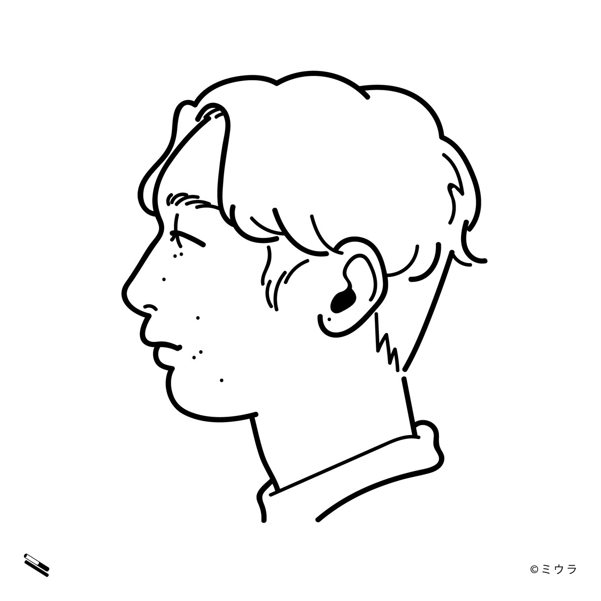 シンプルな横顔似顔絵描を描きます SNSなどでの使用可能！※詳しい利用法は以下をご覧ください イメージ3