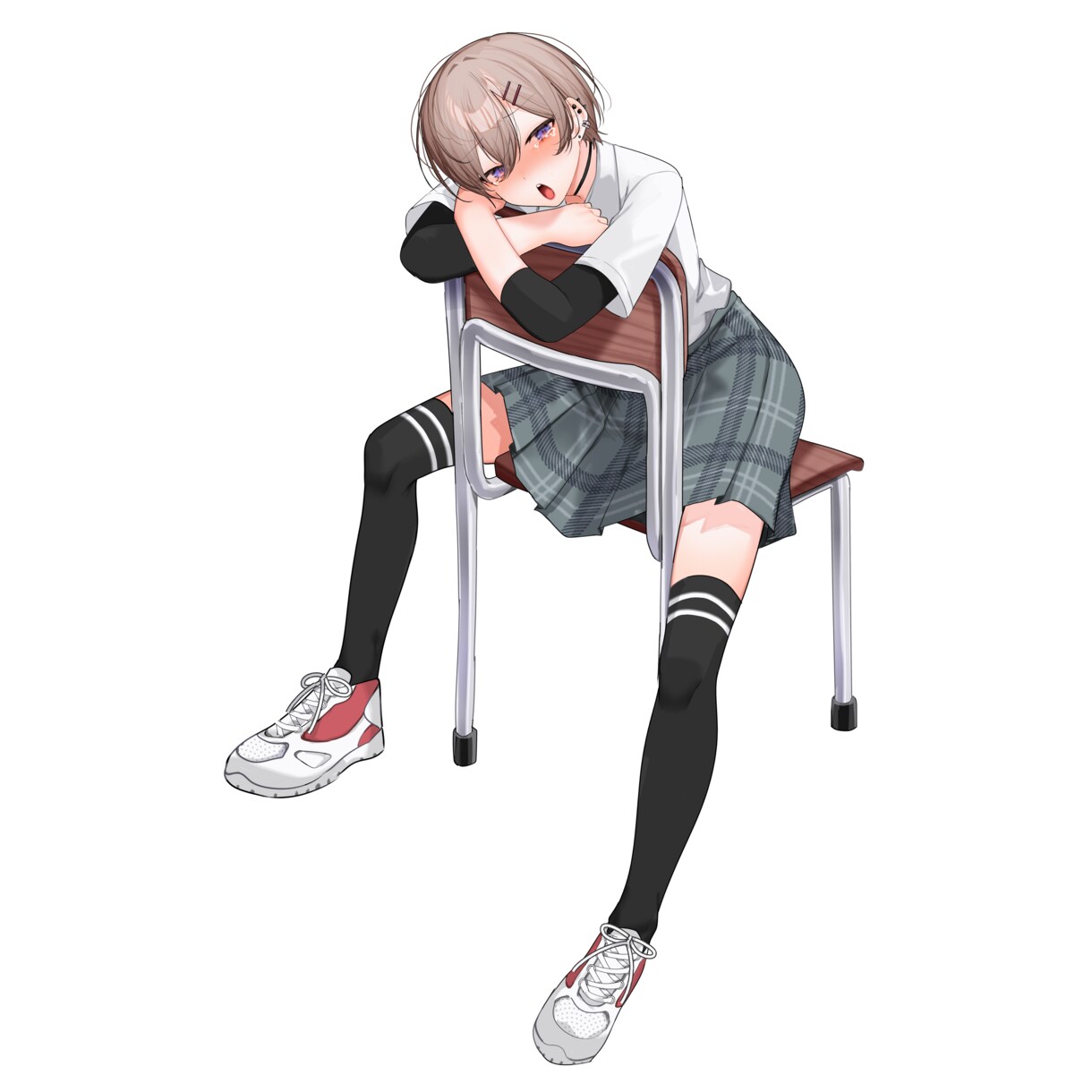 差分８種◆立ち絵販売します 椅子に座っているクールな女の子です！ イメージ8