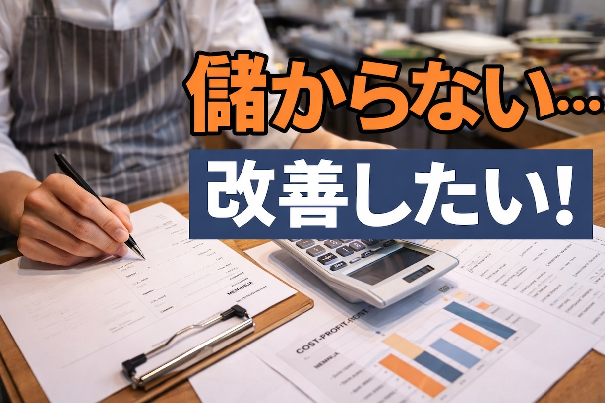 個人飲食店の儲からないメニューを数字で洗い出します 忙しいのに利益が残らない原因を明確にします イメージ1