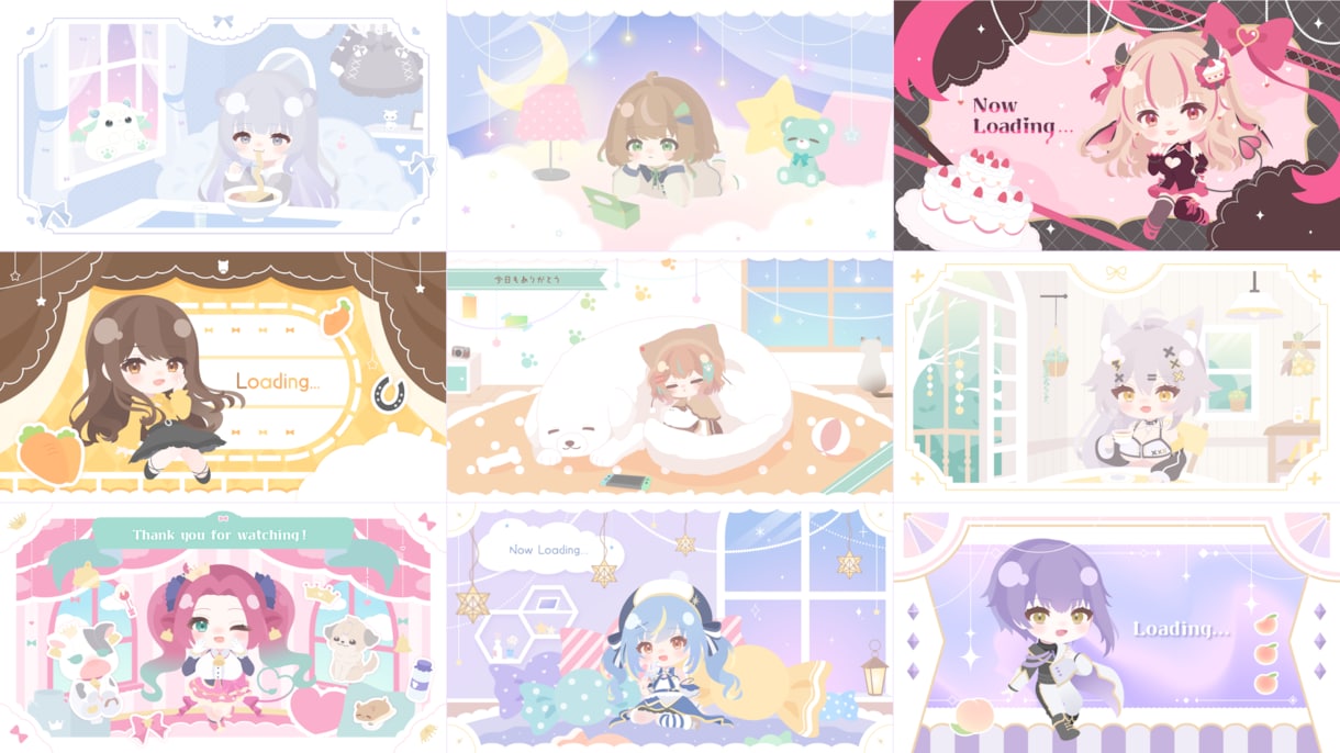 イラスト込み！可愛く動く待機画面等を制作します 1枚のイラストをもとにふんわり動かします！ イメージ4