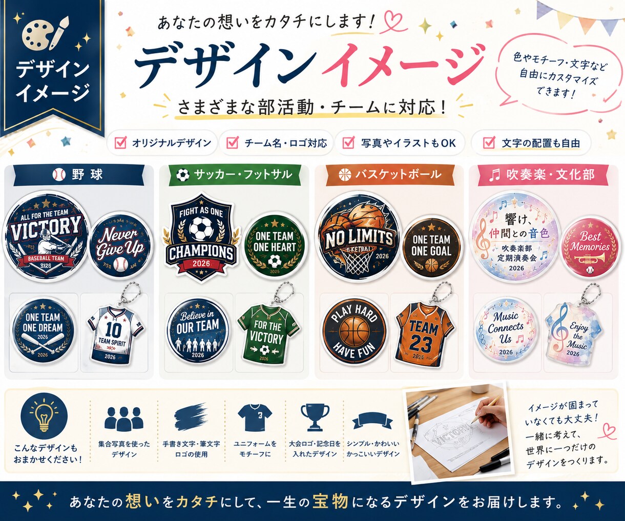 部活・卒団・全国大会の記念デザインを制作します ステッカーなどの印刷用デザインデータを制作 イメージ2