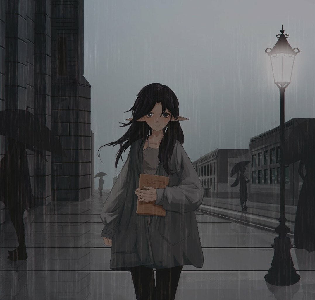 闇系☆背景付き　物語を感じさせる一枚絵を作成します 幻想的な儚い世界観を表現します　挿絵、動画サムネイル イメージ4