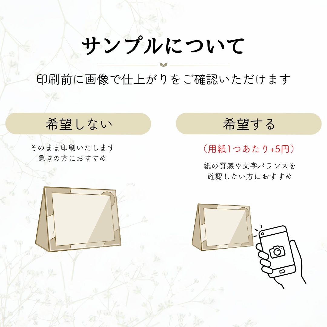 用紙選べる！2つ折り席札印刷します 3日以内の特急対応受け付けています◎ 名入れや写真入れも◎ イメージ6