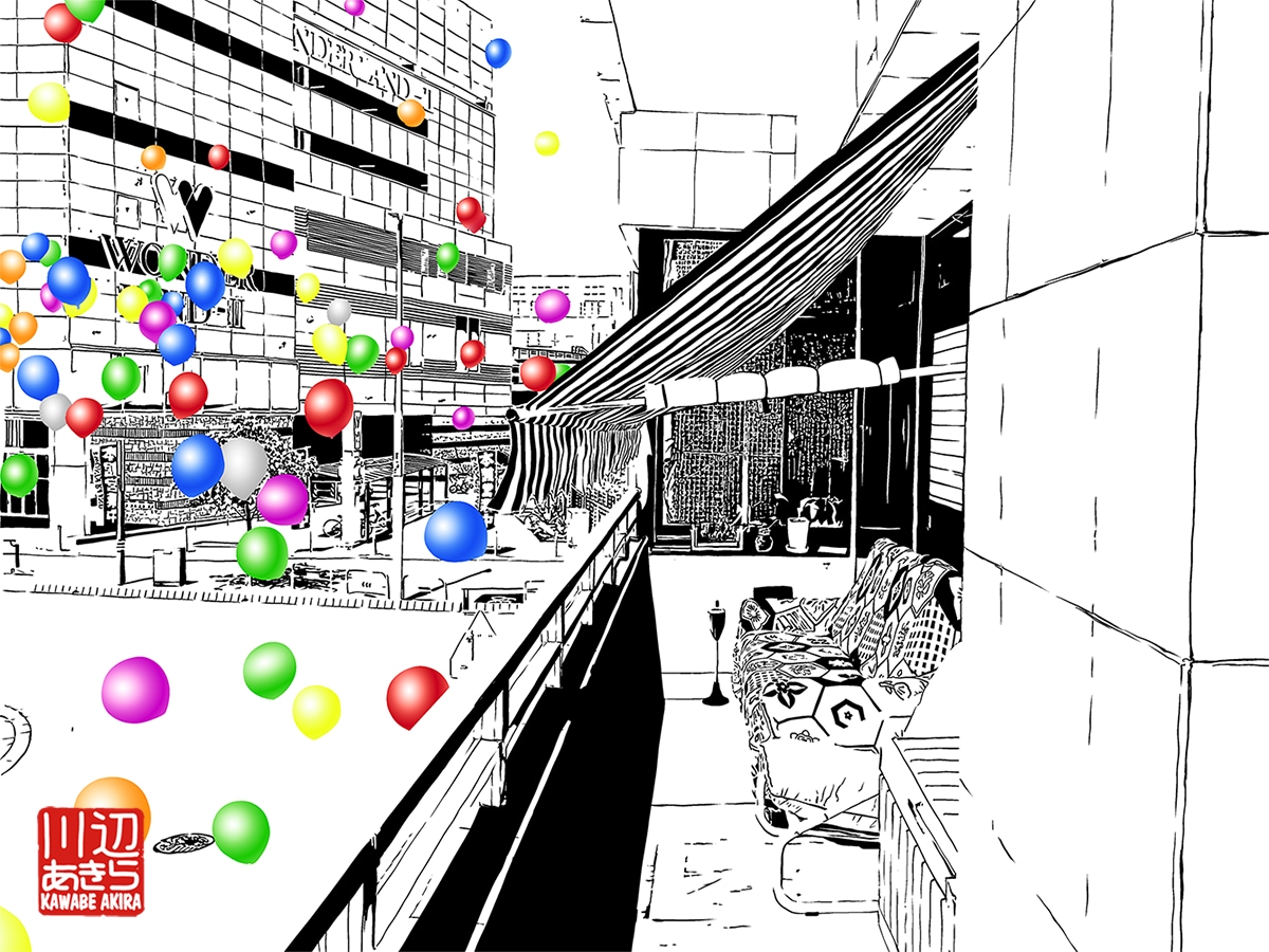 風景を白黒メイン（カラーOK◎）でお描きします 名所・旧跡・町並み・日常の景色を漫画の背景チックに描きます イメージ3
