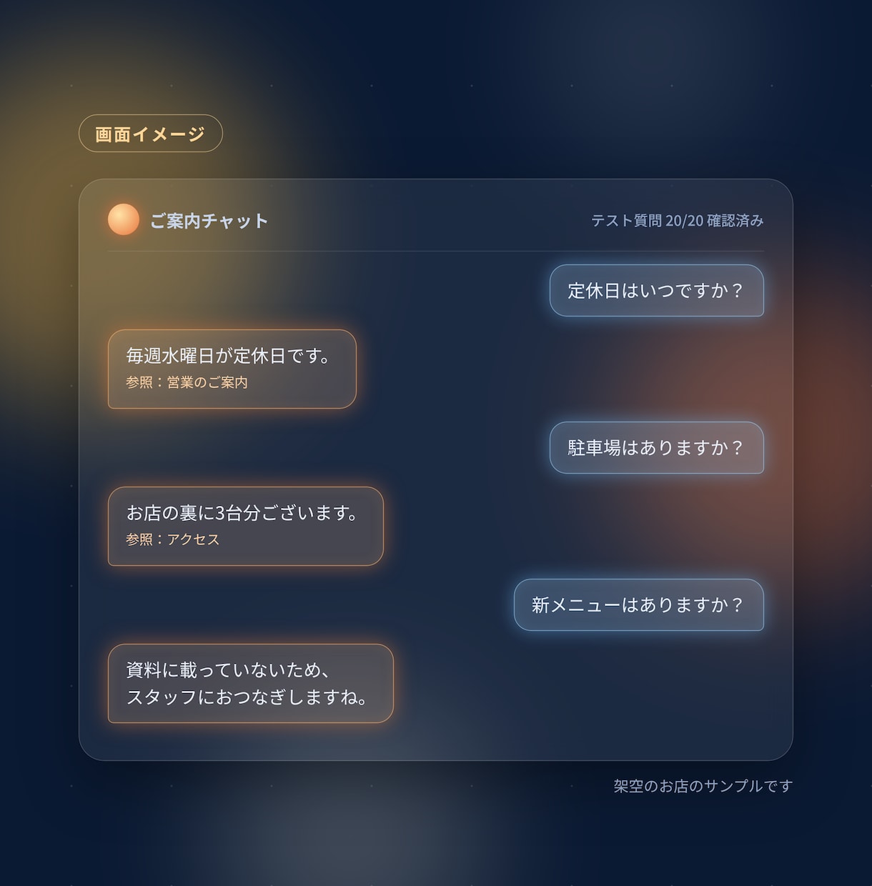 FAQ対応や案内役のAIチャットボットを作ります 回答の正確さを確かめてから納品する、AIチャットボット イメージ2