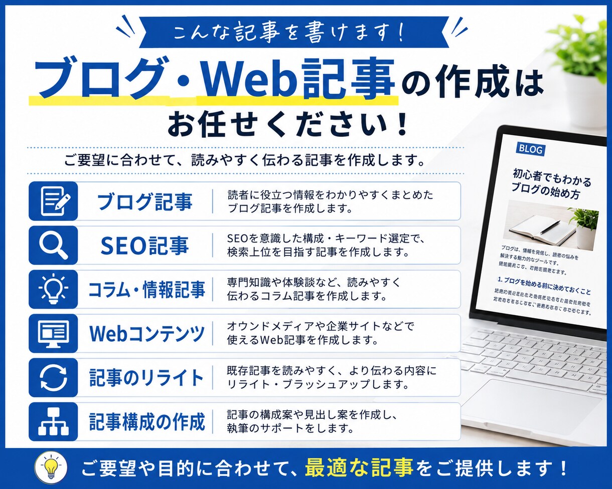 AIでブログ記事・Web記事を作成します 読みやすく伝わる記事を丁寧に作成します イメージ2