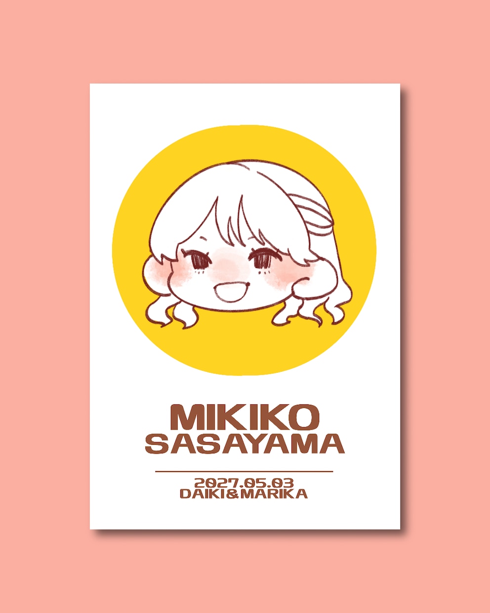 ゆるふわ笑顔の似顔絵席札・エスコートカード作ります ゲストが思わず笑顔に♡世界にひとつだけのウェディングアイテム イメージ8