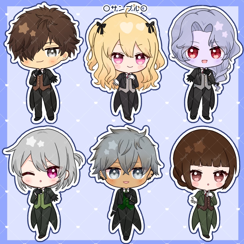 表情二種類＋背景つき！執事イラストお描きします サンプルイラストをベースに色でカスタムするデフォルメ絵 イメージ4
