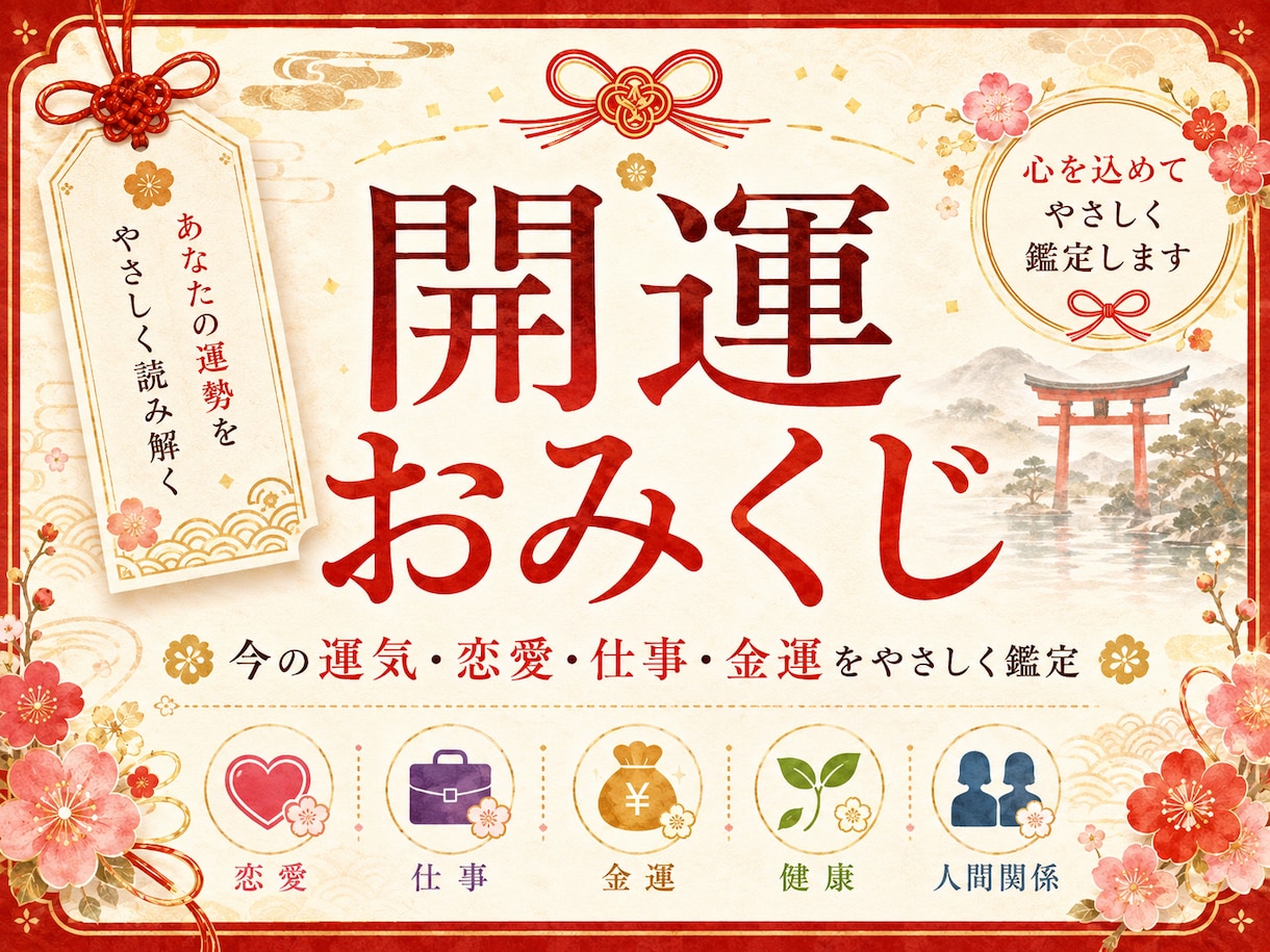 開運おみくじで今の運勢を占います あなたの運勢を心を込めて引かせていただきます。 イメージ1