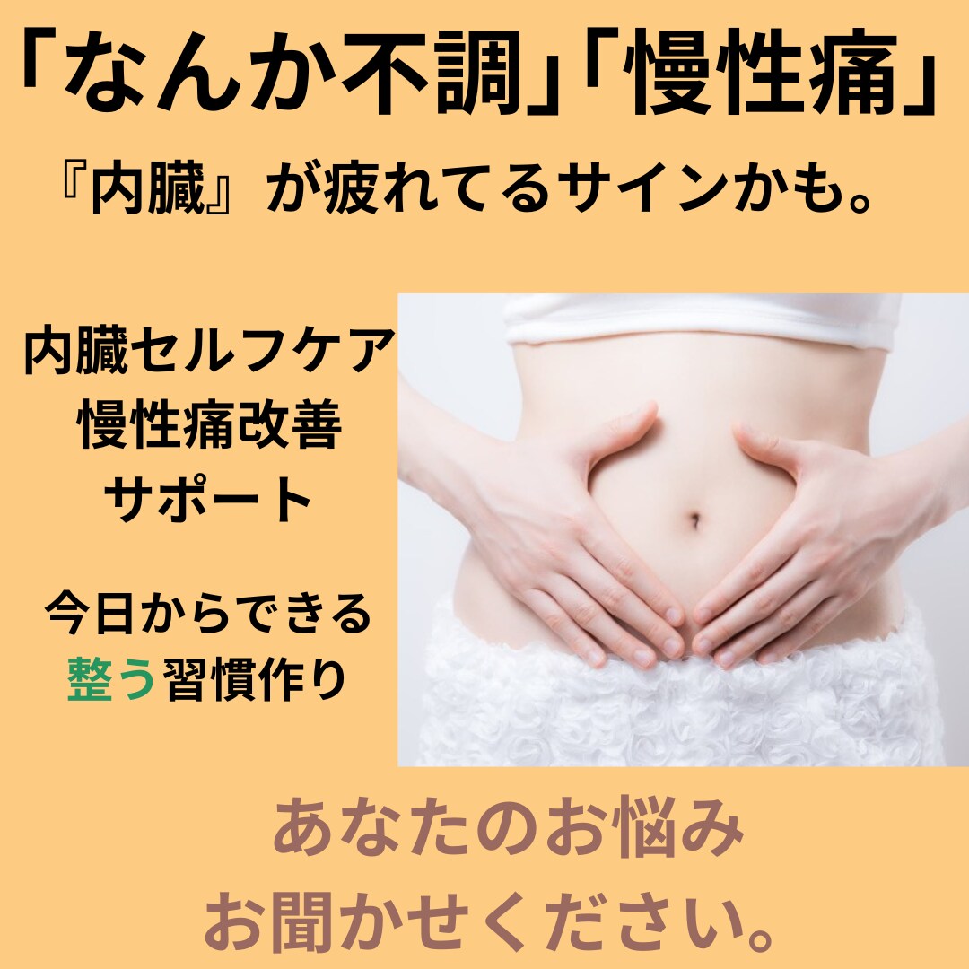 ハードな運動ナシ！内臓から整える慢性痛ケア教えます 「運動やファスティングはハードルが高い」そんな方におすすめ！ イメージ1