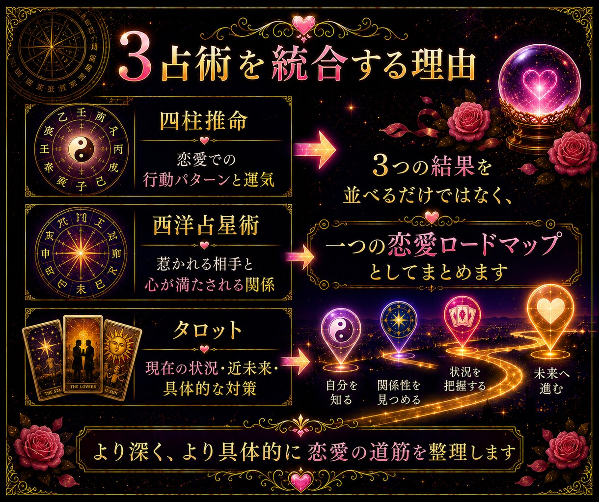 復縁・片思いなどを3占術で丁寧に鑑定します 恋の迷いを3つの占術で読み解く8ページ鑑定書 イメージ4