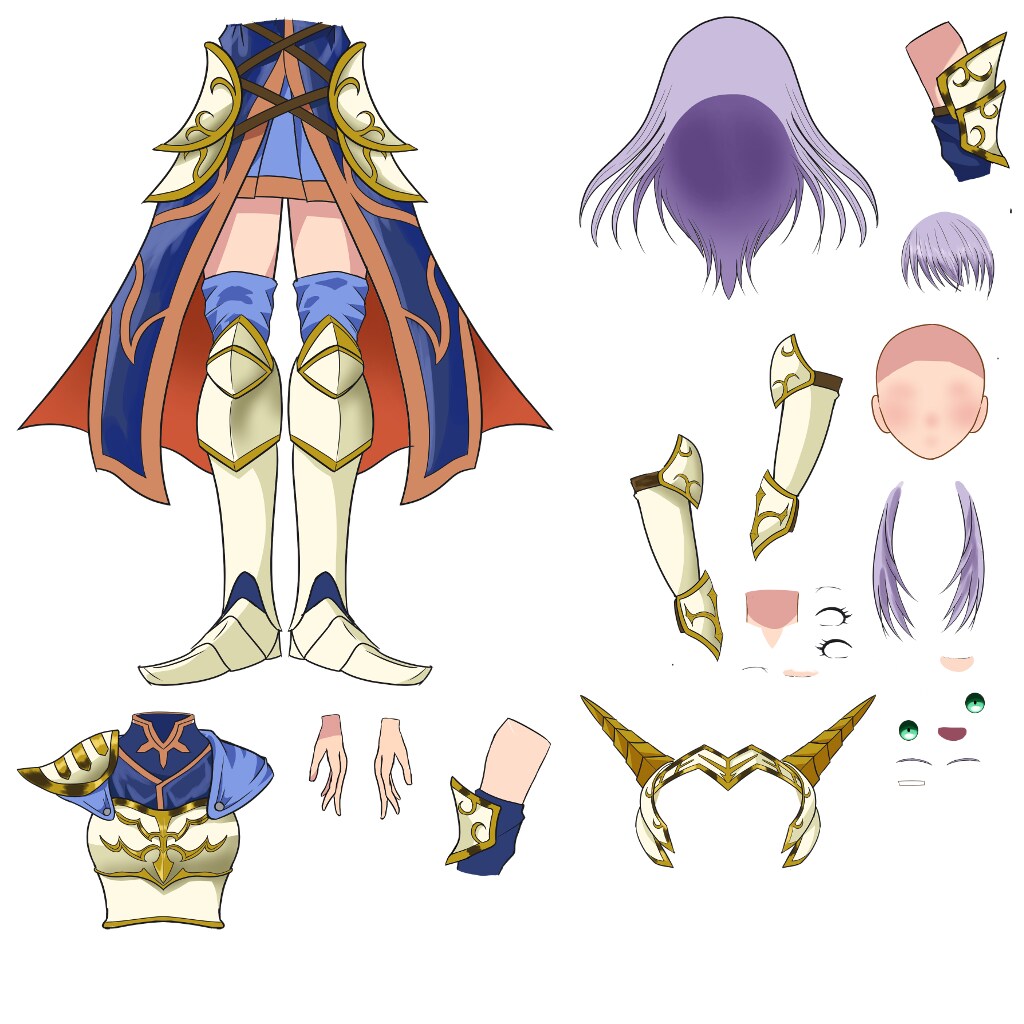 Live2D用パーツ分けイラスト作成します Vtuver向けのカッコいいイラストを作成します！ イメージ4