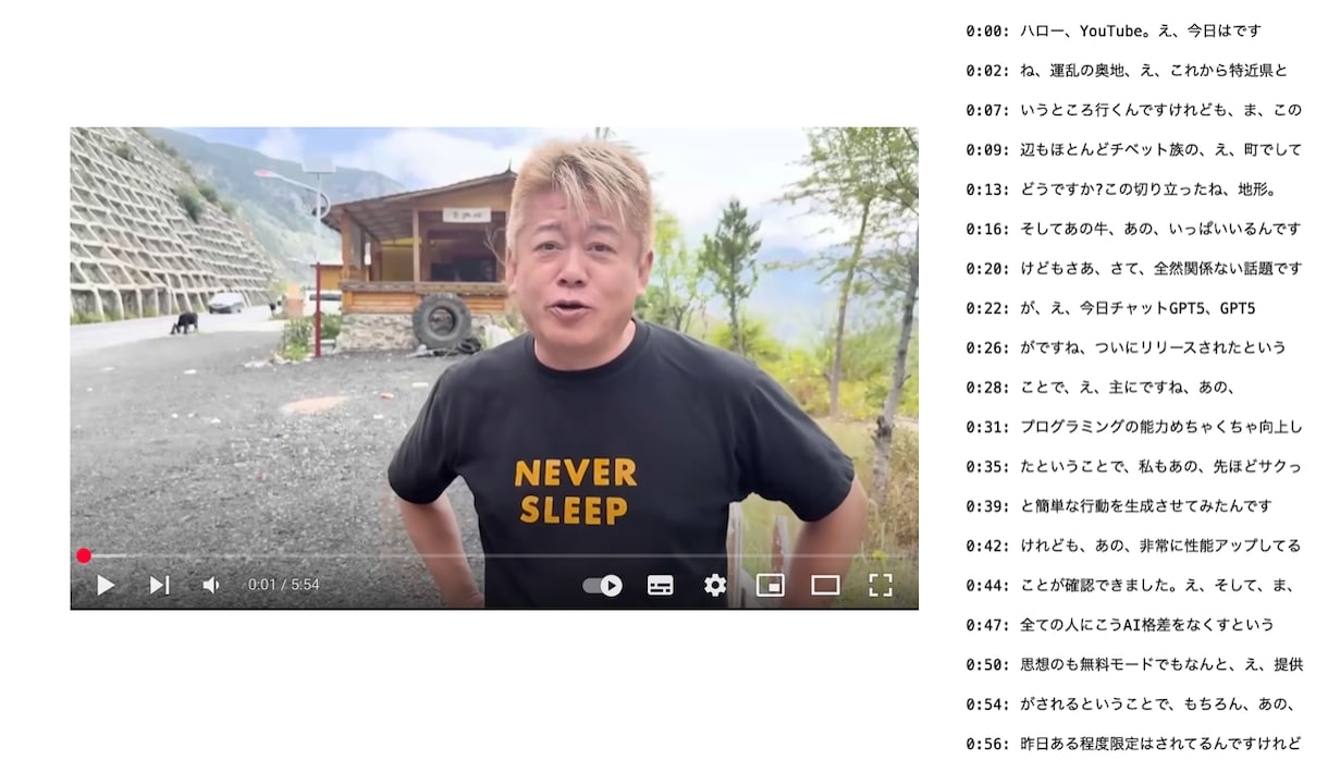 youtube動画を時間付きで文字起こしします 動画を“使えるデータ”へ変換します イメージ1