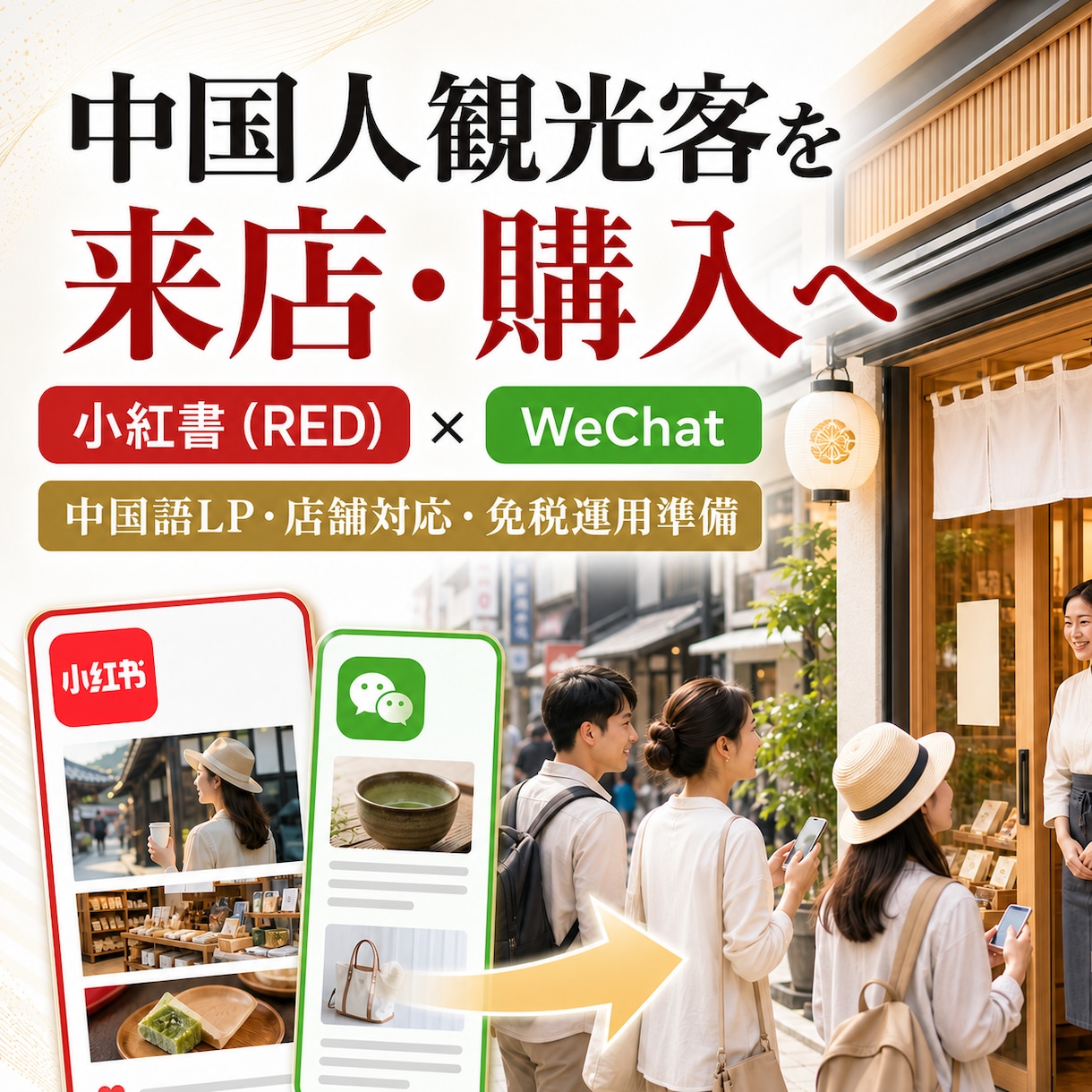 中国人観光客向けSNS集客を一括支援します 小紅書（RED）×WeChatで訪日前から来店から購入の設計 イメージ3