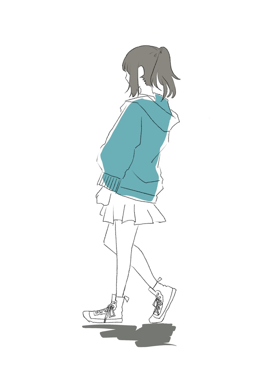 500円でシンプルな女の子後ろ姿描きます 自分で好きな髪型、色などカスタマイズ！！ イメージ5