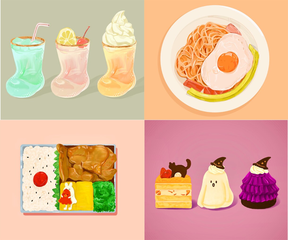 食べ物！飲み物！スイーツ！などのイラスト描きます 飲食店やカフェのメニューにどうぞ♪ イメージ5