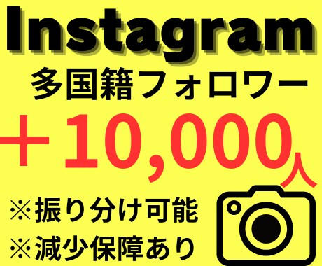 Instagramのフォロワーを増やします Instagaram振り分け可能/減少保証付き イメージ1