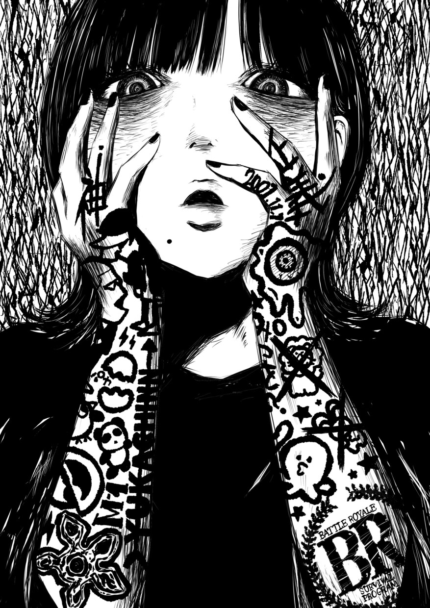 アングラなホラー系イラストを作成します 少し不気味なのにどこか可愛い絵、アナログ感 イメージ3