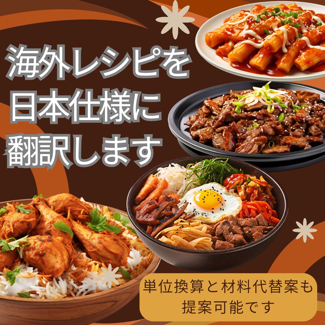 海外レシピを日本仕様に翻訳します 単位換算と材料代替案も提案可能 イメージ1