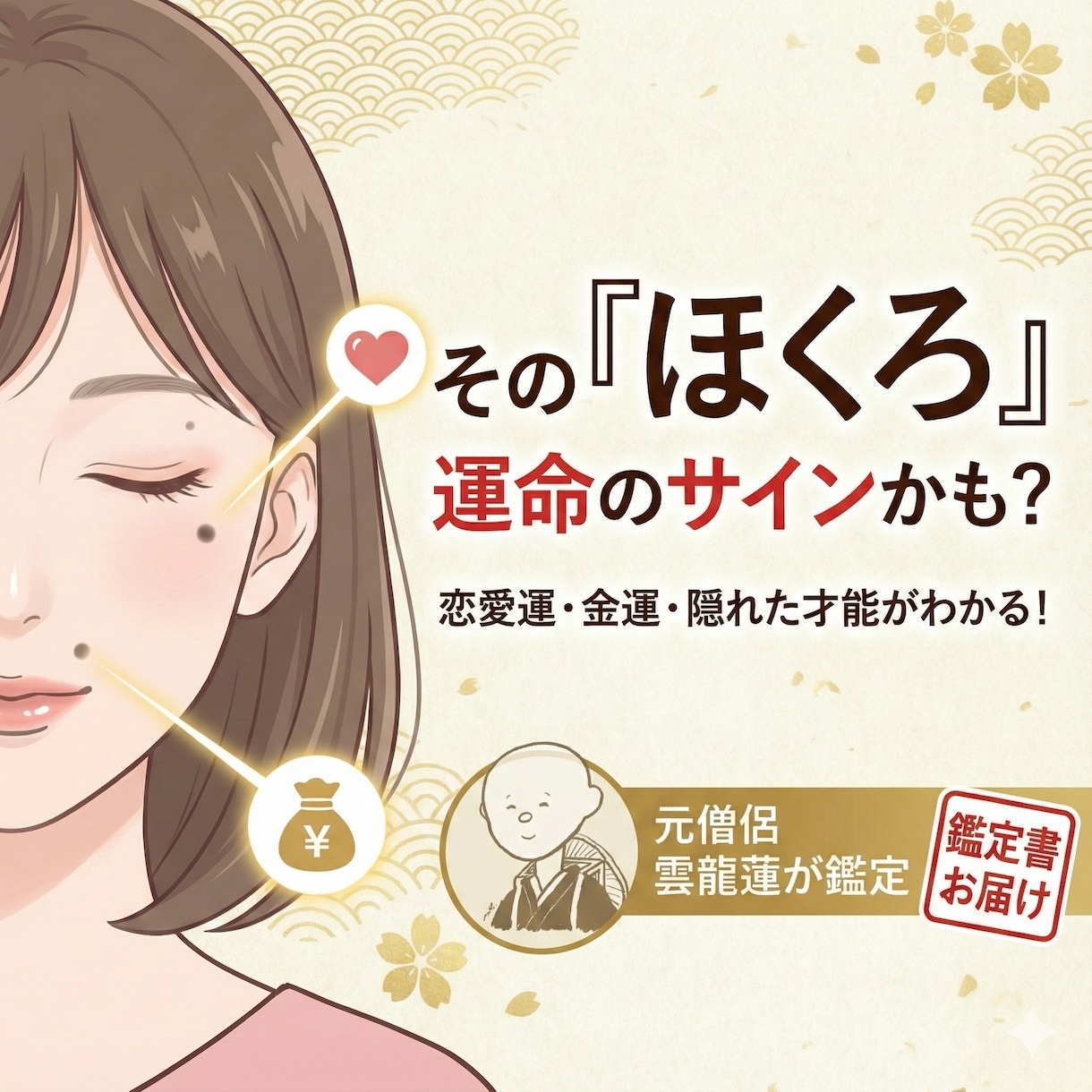 雲龍蓮の黒子鑑定（LEVEL2）鑑定します あなたの黒子の意味をお伝えします。（最大5箇所） イメージ2