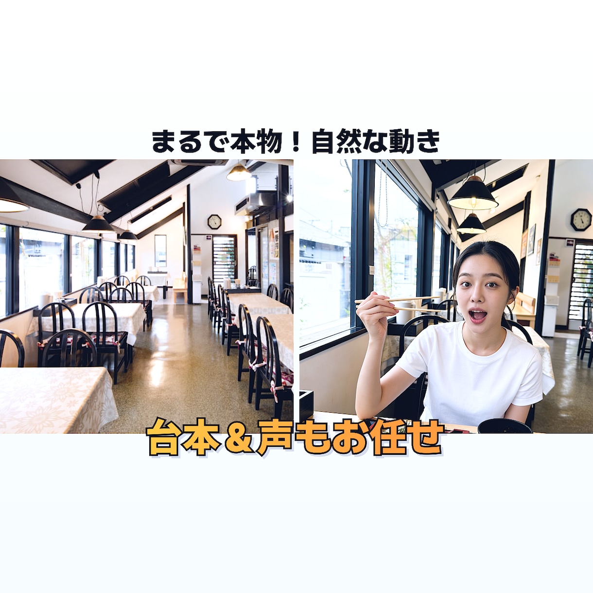 撮影不要！架空のAI美女がお店をPRます 撮影不要！お店の写真から高品質なAIショート動画を生成します イメージ2