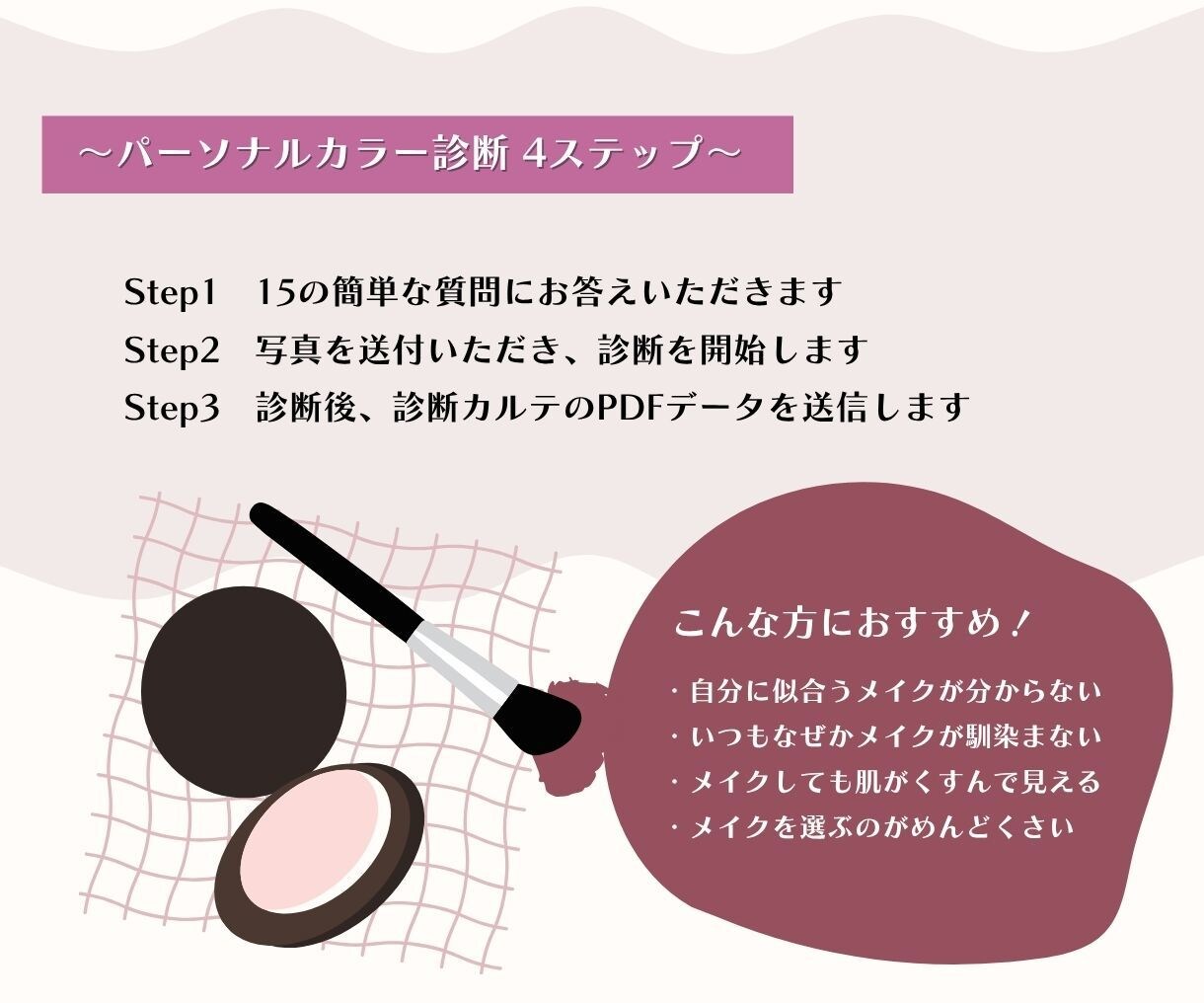 あなたに似合うメイク＆パーソナルカラーを診断します すぐ実践できる！コスパ最強の韓国コスメをご提案♪ イメージ2