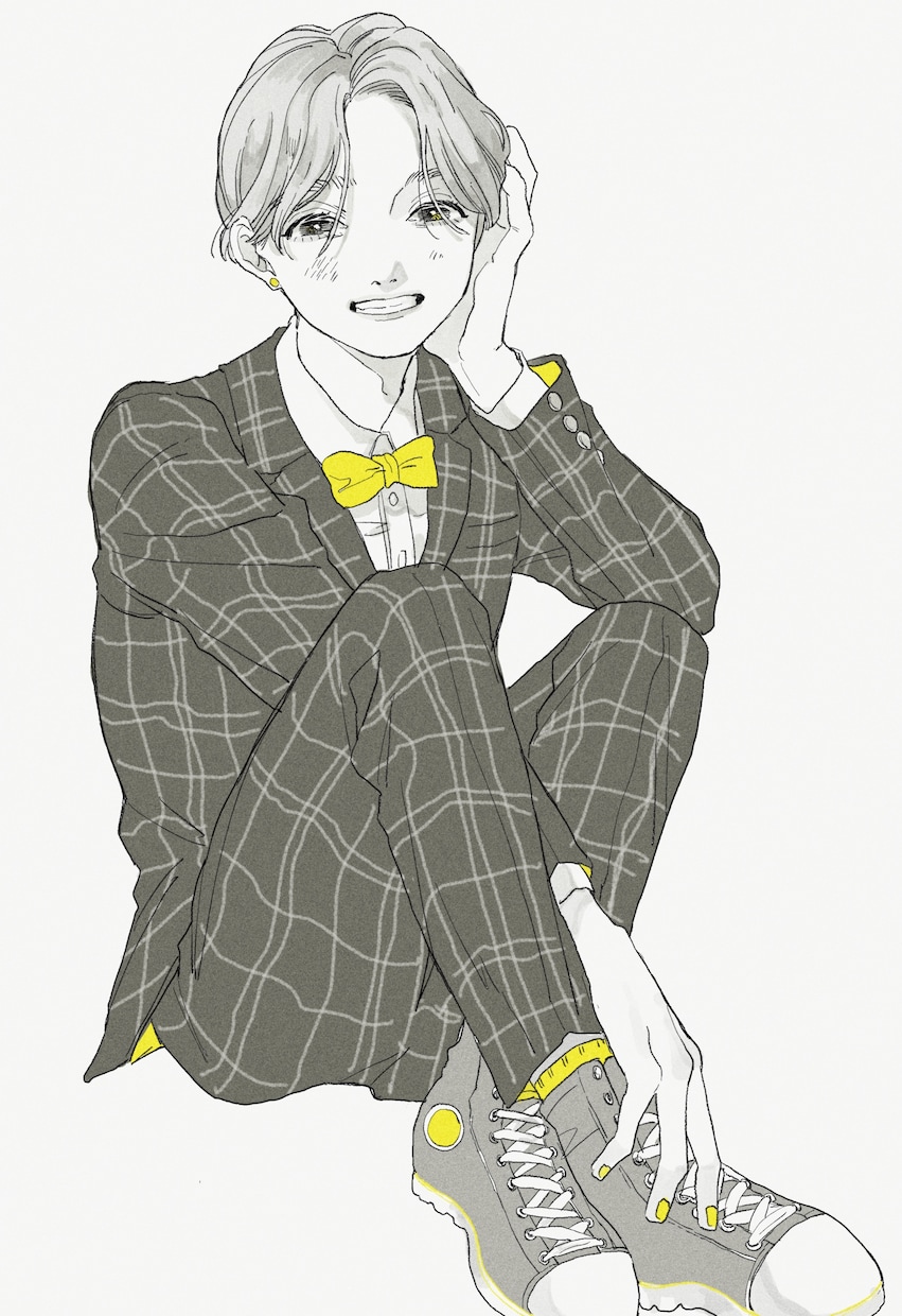 シンプルな全身絵 バストアップイラストを描きます お気に入りのコーデや服装を 立ち絵でもお好きなポーズでも イメージ2