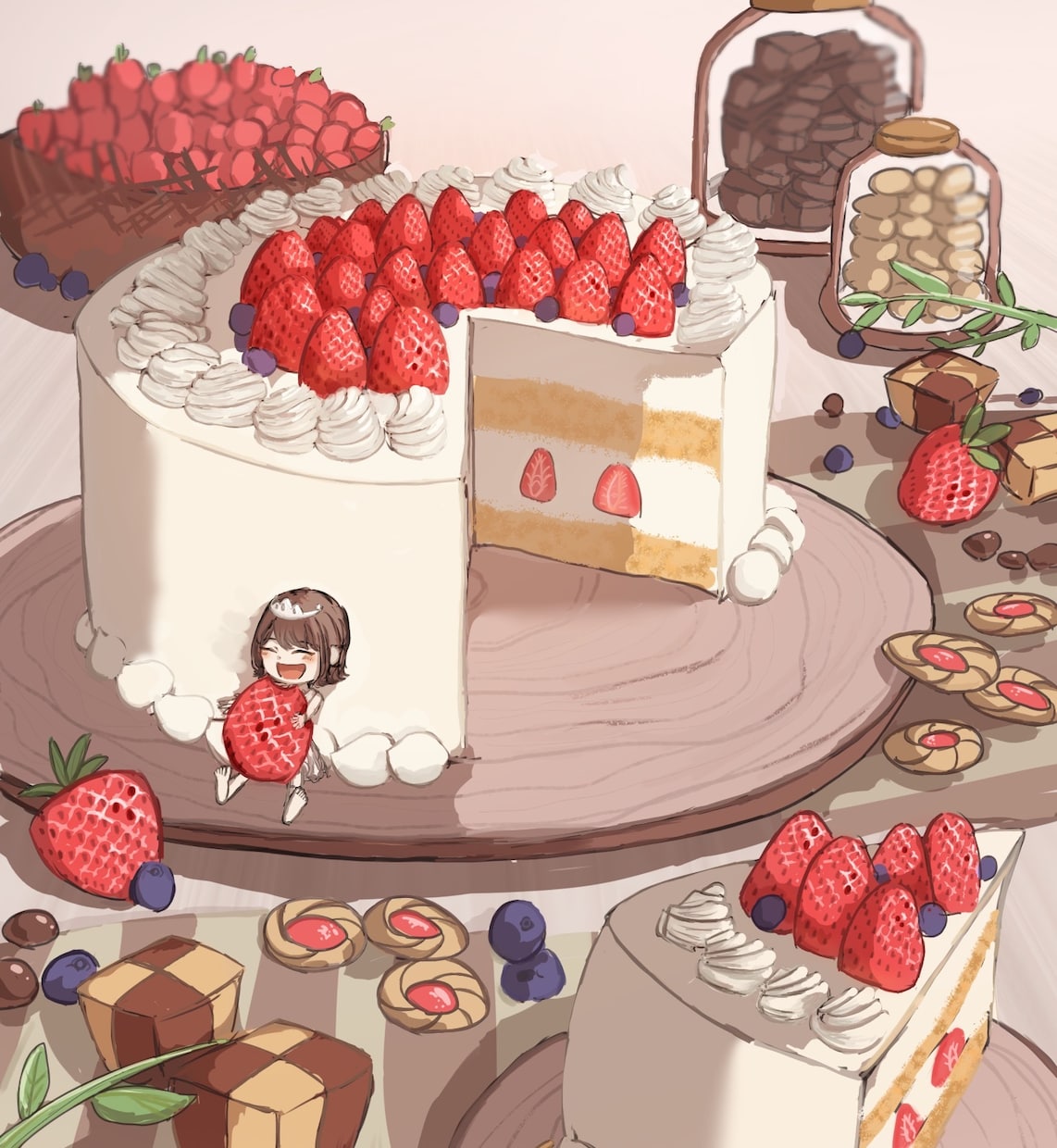 優しい色合いで可愛い女の子を描きます 厚塗りイラスト好きな方におすすめ！細かい背景も得意です。 イメージ1