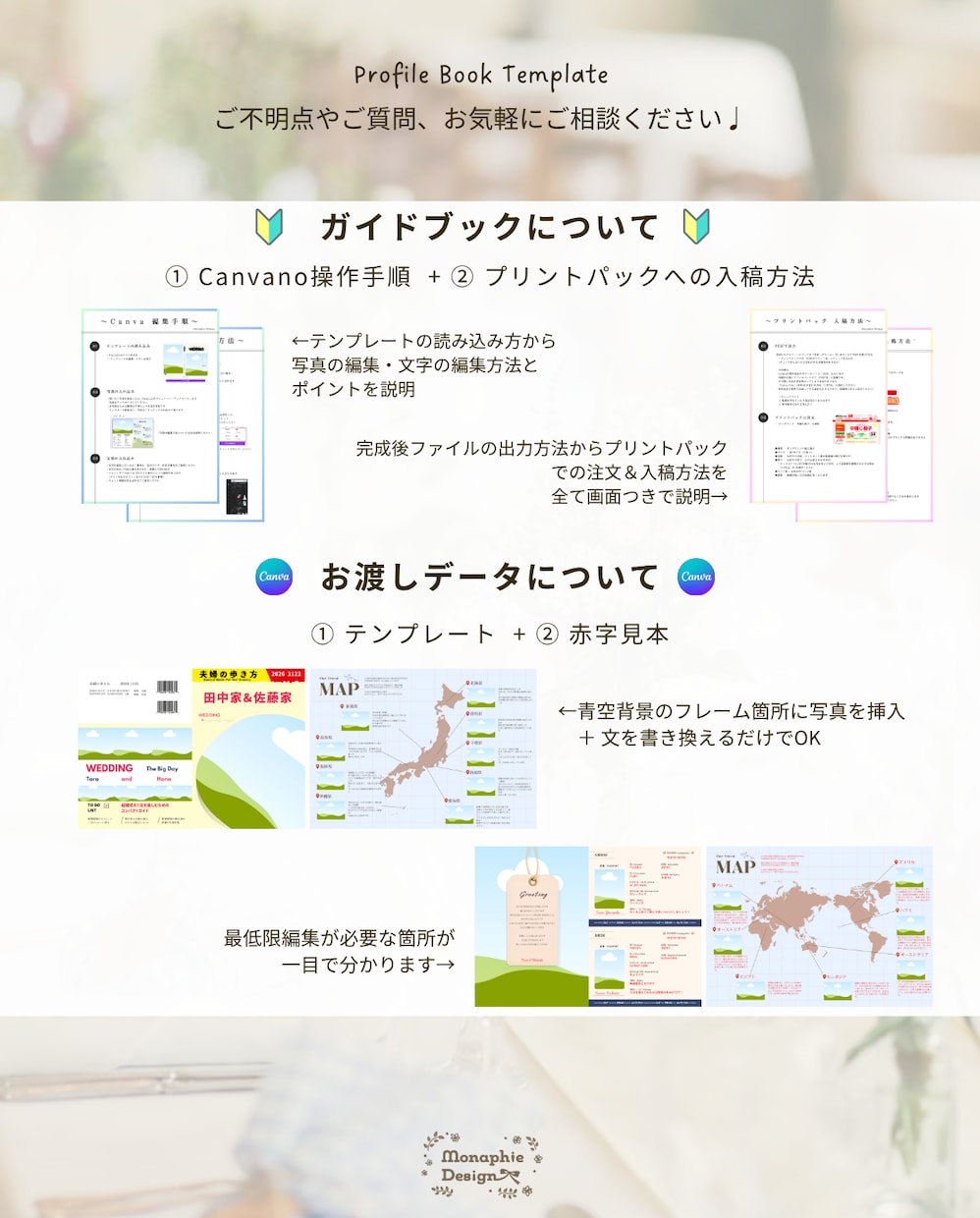 旅モチーフ✈︎ 結婚式プロフィールブックが作れます 【選べる表紙】旅行の思い出を載せたい方＆旅好き夫婦にお勧め◎ イメージ10