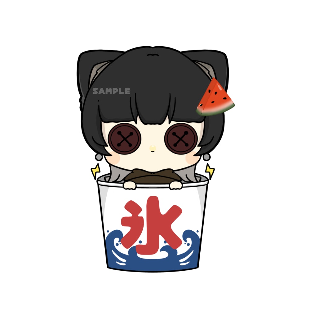 夏用量産、かき氷からひょこんイラスト描きます お客様のビジュアルをぬいぐるみ風に描きます イメージ2