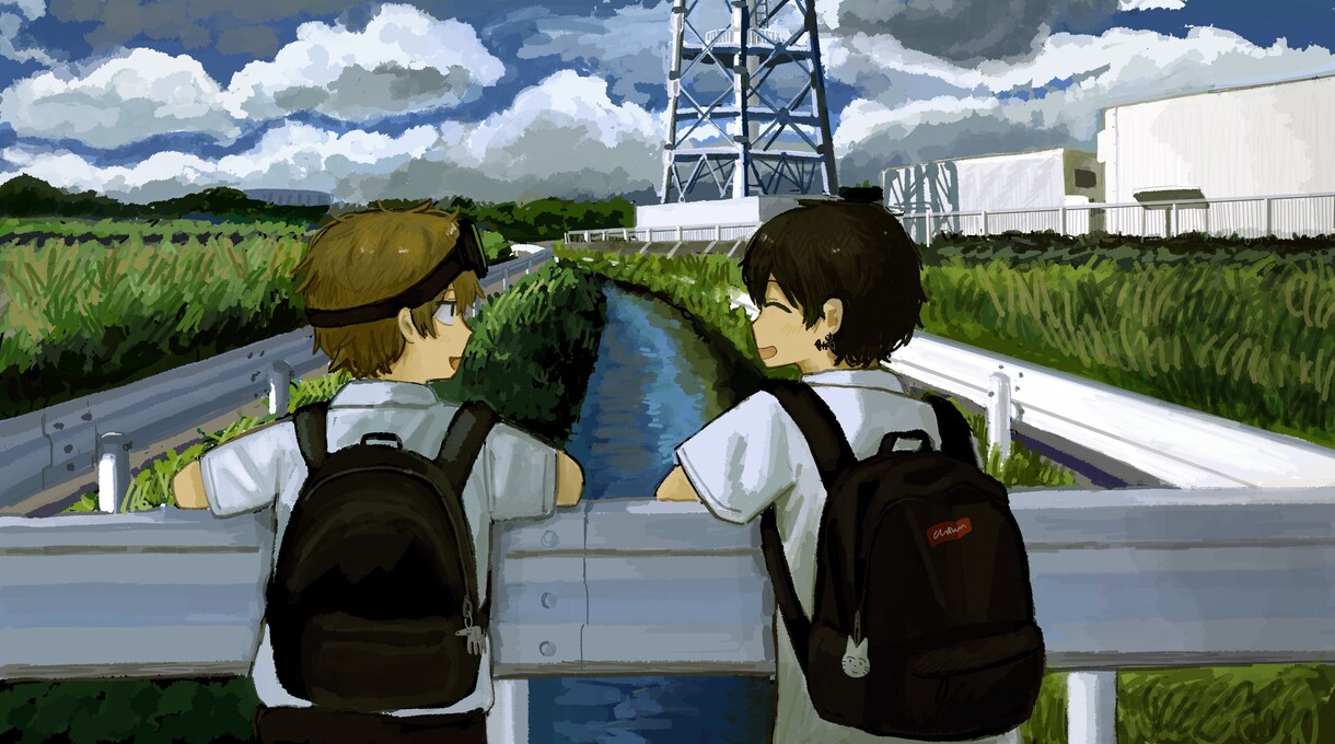背景＋キャラクターイラスト描きます キャラがそこにいるような風景＋キャラの絵を描きます イメージ4