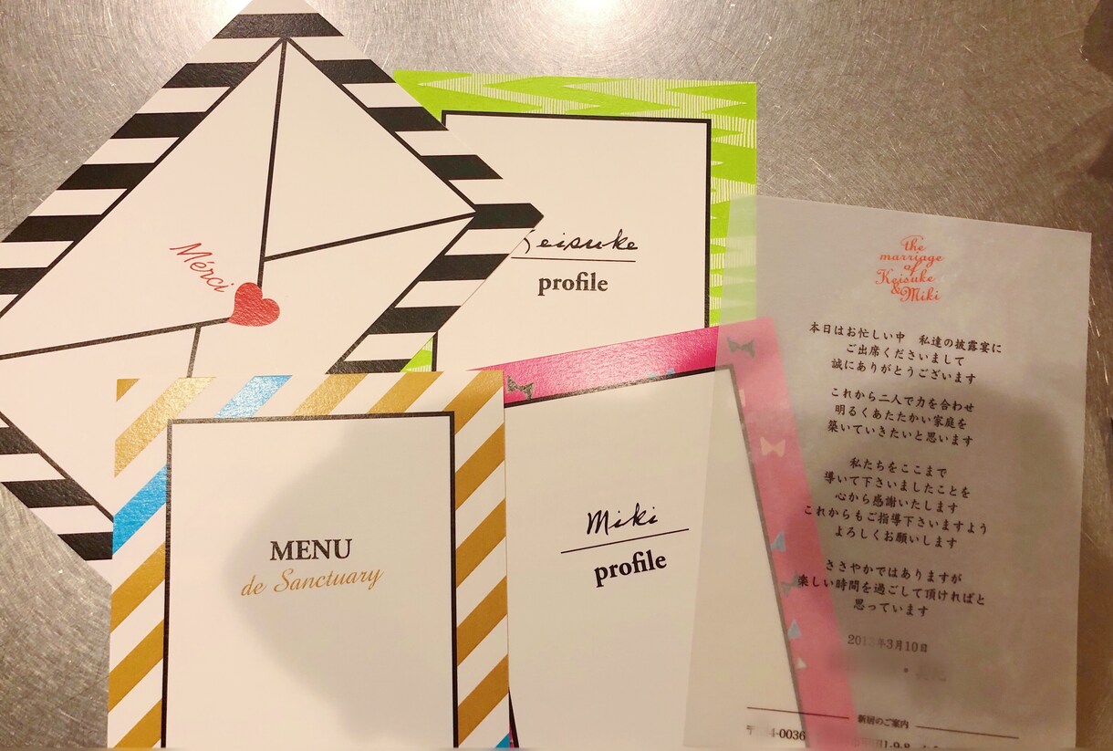 wedding♡ペーパーアイテムデザインします ペーパーケースと５枚のカードがセットになったデザインです イメージ2