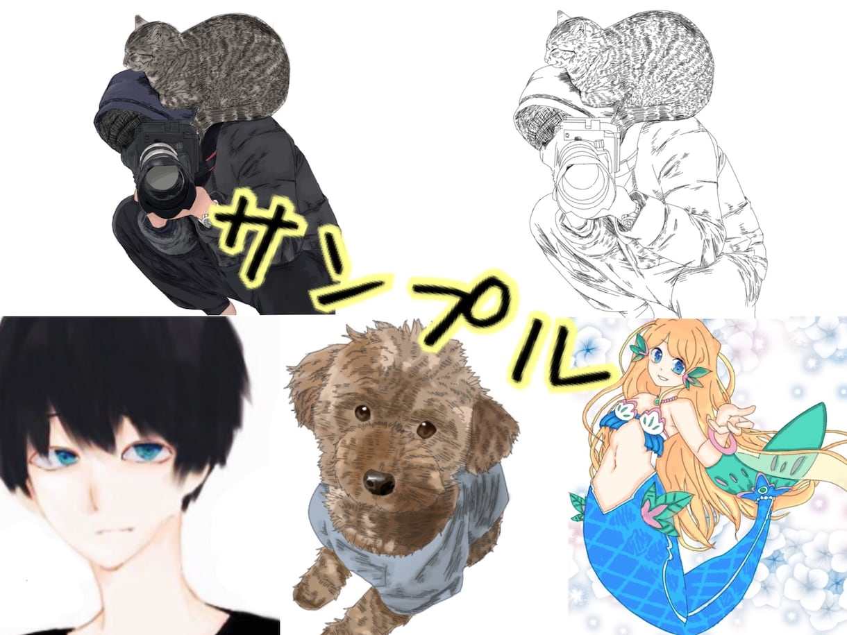 似顔絵人外イメ画⭕️淡い色合いのアイコン描きます 満足頂けるまでの修正可能＋おまけ付きです イメージ2